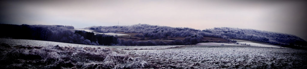 Höchsten Blick aus Richtung Aschbach / Thalexweiler Winterlandschaft mit dem Crossrad
