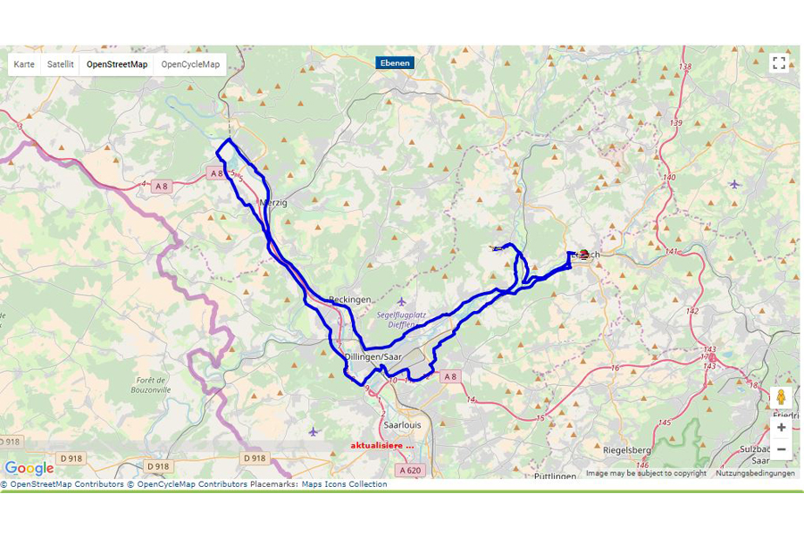 Strecke am Sonntag ...